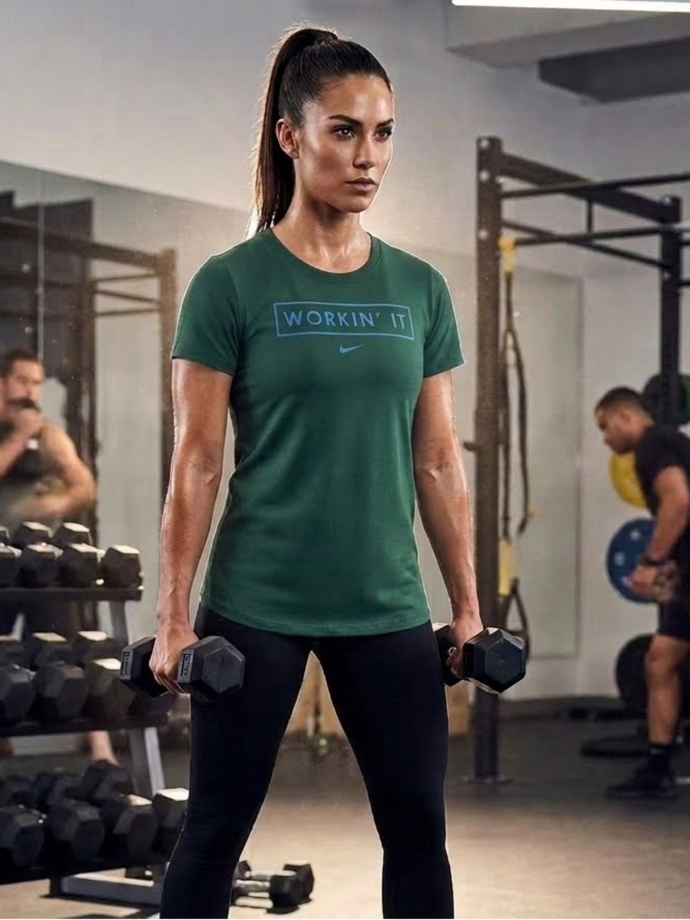Nike 100% Cotton 'Workin' It' Short-Sleeve T-Shirt in Green Size Medium